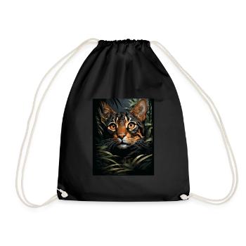 Bengal Cat - Drawstring Bag - black - Front