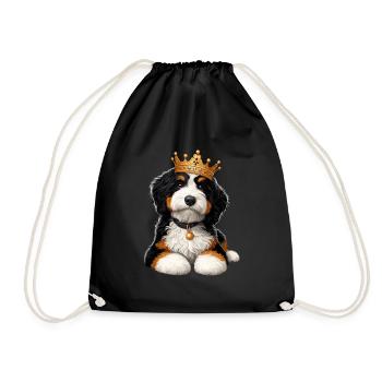 Bernedoodle Chien Couronne - Sac de sport léger - noir - Devant