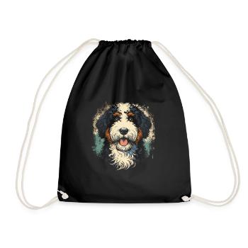 Bernedoodle Chien - Sac de sport léger - noir - Devant