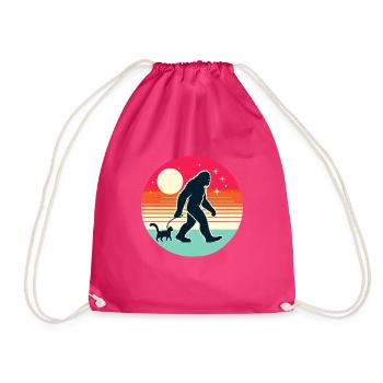 Bigfoot Katze Lustige Bilder - Turnbeutel - Fuchsia - Vorne