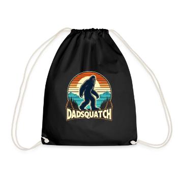 Bigfoot DADSQUATCH Dad Dad Dad Gift - Drawstring Bag - black - Front