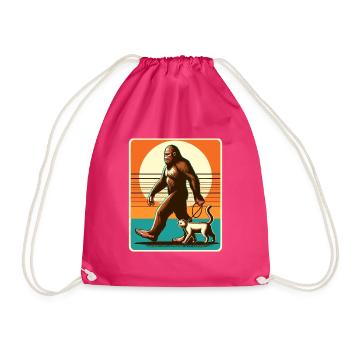 Bigfoot Katze Lustige Bilder - Turnbeutel - Fuchsia - Vorne