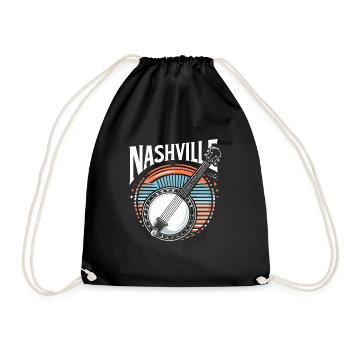 Banjo Gitarre Bluegrass Musik Nashville - Turnbeutel - Schwarz - Vorne