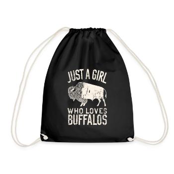 Nur ein Mädchen, das Buffalos liebt Büffel - Turnbeutel - Schwarz - Vorne