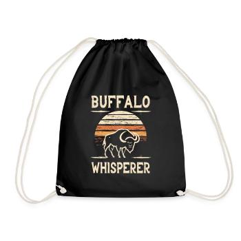 Buffalo Whisperer - Turnbeutel - Schwarz - Vorne