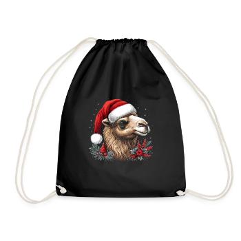 Kamel Weihnachten - Turnbeutel - Schwarz - Vorne