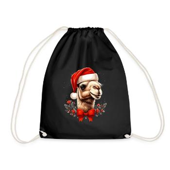 Kamel Weihnachten - Turnbeutel - Schwarz - Vorne