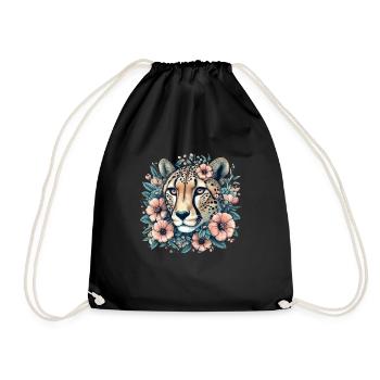 Guépard Fleurs de guépard - Sac de sport léger - noir - Devant