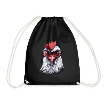 Chicken Brille - Turnbeutel - Schwarz - Vorne