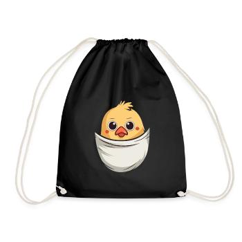 Chicken In Pocket - Turnbeutel - Schwarz - Vorne