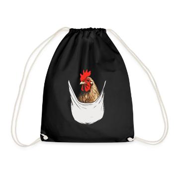 Chicken In Pocket - Turnbeutel - Schwarz - Vorne