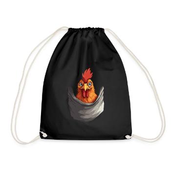 Chicken In Pocket - Turnbeutel - Schwarz - Vorne