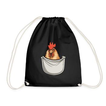 Chicken In Pocket - Turnbeutel - Schwarz - Vorne