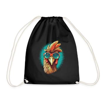 Lunettes de soleil poulet - Sac de sport léger - noir - Devant
