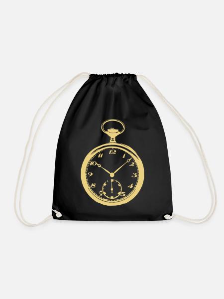 Pocket watch Pocketwatch - Drawstring Bag - black