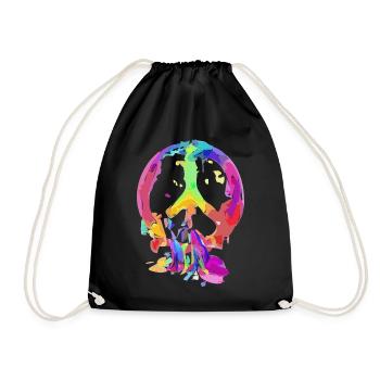 Peace Symbol - Drawstring Bag - black - Front