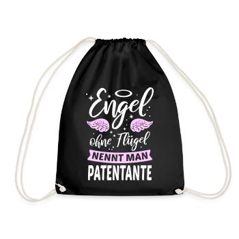 Angel without wings is called godmother - Drawstring Bag - black - Front