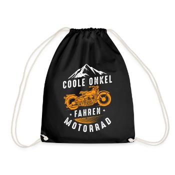 Coole Onkel fahren Motorrad - Turnbeutel - Schwarz - Vorne