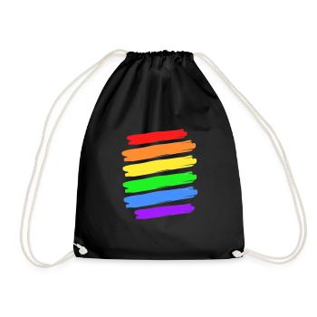 Gay Pride Lines - Drawstring Bag - black - Front