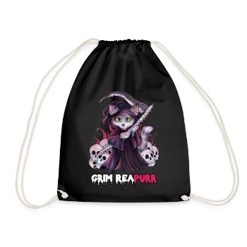 Grim Reapurr niedlich Katze als Sensenmann - Turnbeutel - Schwarz - Vorne