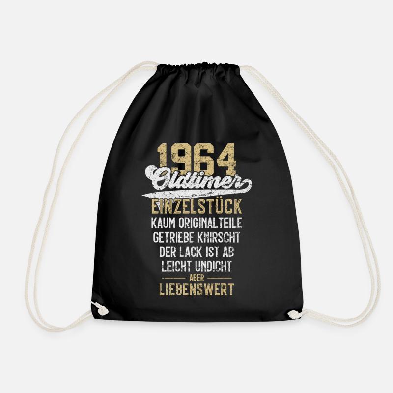 LUSTIG 62. GEBURTSTAG OLDTIMER 1964 EINZELSTÜCK - Turnbeutel - Schwarz