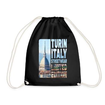 Turin Torino Italy City Skyline Home Love - Drawstring Bag - black - Front