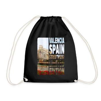 Valencia Spanien Stadt Skyline Heimat Liebe - Turnbeutel - Schwarz - Vorne