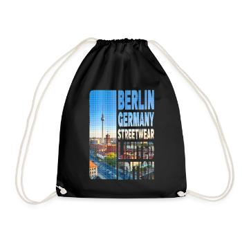 Berlin Germany City Skyline Home Love - Drawstring Bag - black - Front