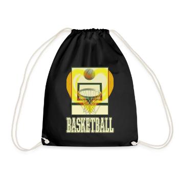 Basketball Basketballkorb Basketballer Sport Herz - Turnbeutel - Schwarz - Vorne