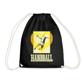 Handball Handballspieler Handballer Herz Vintage - Turnbeutel - Schwarz - Vorne