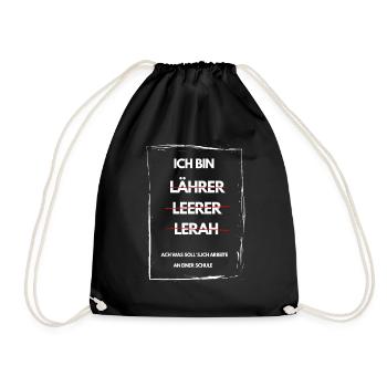 ICH BIN LEHRER - Turnbeutel - Schwarz - Vorne