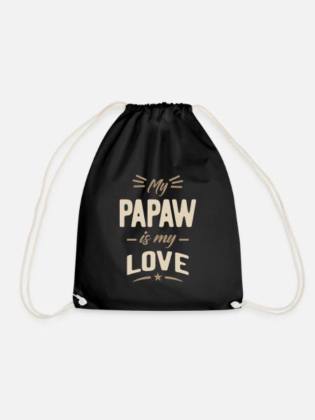 My Papaw is My Love - Drawstring Bag - black