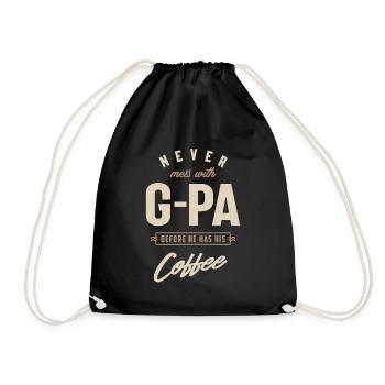 G-Pa Before He Has His Coffee - Drawstring Bag - black - Front