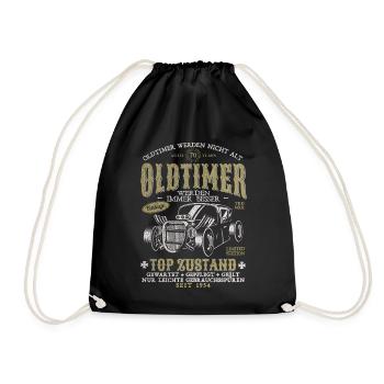 OLDTIMER WERDEN NICHT ALT 1954 70 JAHRE - Turnbeutel - Schwarz - Vorne