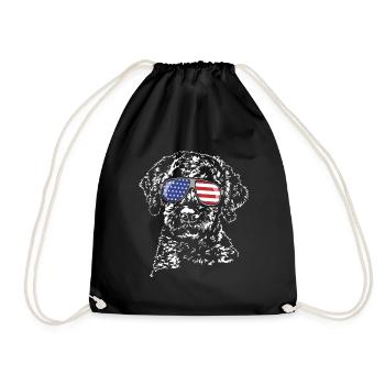 LAGOTTO ROMAGNOLO America Flag Glasses Wilsigns - Drawstring Bag - black - Front