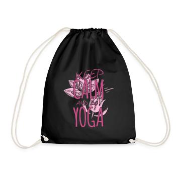 Yoga Stay Calm and Do Yoga - Drawstring Bag - black - Front