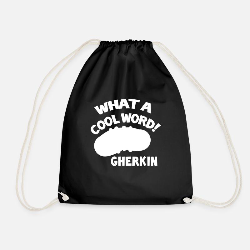 WHAT A COOL WORD! Gherkin - Drawstring Bag - black