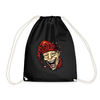 Joker - Clown - Harlekin - Turnbeutel - Schwarz - Vorne