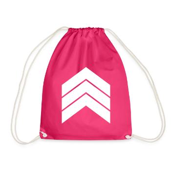 three white arrows - Drawstring Bag - fuchsia - Front