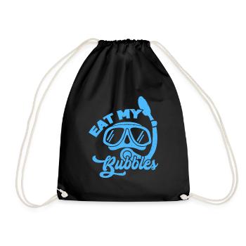 Eat My Bubbles Scuba Diving Mask Snorkeling Free - Drawstring Bag - black - Front