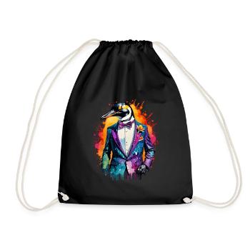 Pingouin en costume - Sac de sport léger - noir - Devant