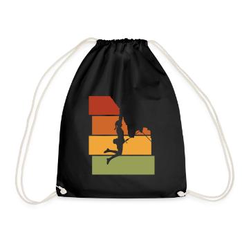 Berg Bergsteigen Klettern Geschenk Bouldern Retro - Turnbeutel - Schwarz - Vorne