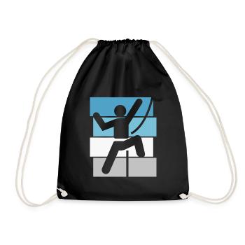 Climbing Bouldering Gift Mountain Climbing Retro - Drawstring Bag - black - Front