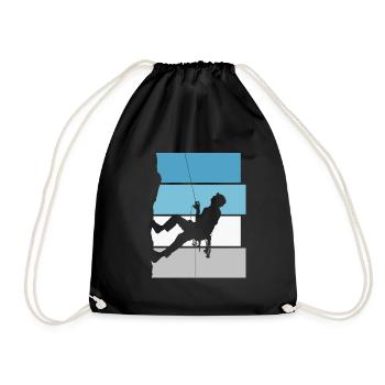 Bouldering Mountaineering Mountain Climbing Retro Gift - Drawstring Bag - black - Front