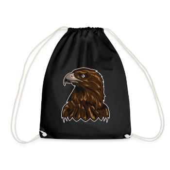 Steinadler T-Shirt jetzt NEU auf Gesichtsmaske - Turnbeutel - Schwarz - Vorne