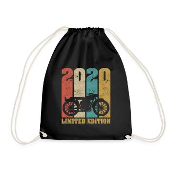 Vintage Moto 2020 Rétro Cadeau D'anniversaire - Sac de sport léger - noir - Devant