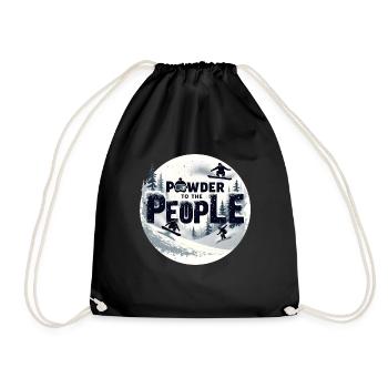 Powder to the People – Snowboard & Powder - Turnbeutel - Schwarz - Vorne