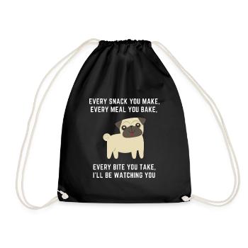 Dogs funny saying design for pug friends - Drawstring Bag - black - Front