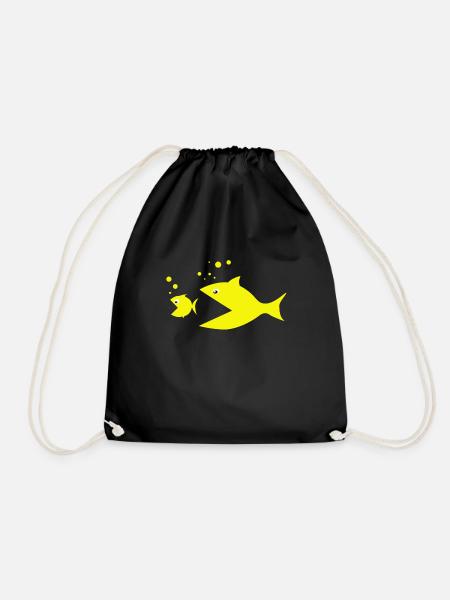 Fisch - Turnbeutel - Schwarz