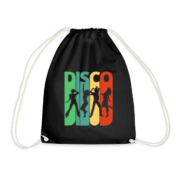Vintage Retro Disco. Dancing.Birthday, Party Gifts - Drawstring Bag - black - Front